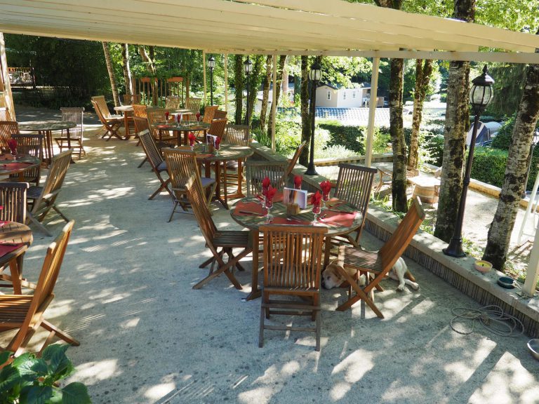 Camping Le Vezere Perigord Dordogne terras 768x576